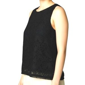 Calligraphie sleeveless lace top Black Lined Thick lace overlay Dressy Womens S